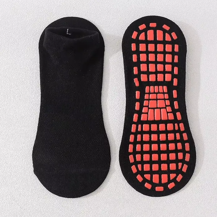 Chaussettes antidérapantes pour enfants et adultes, chaussettes courtes respirantes en coton pour Tr
