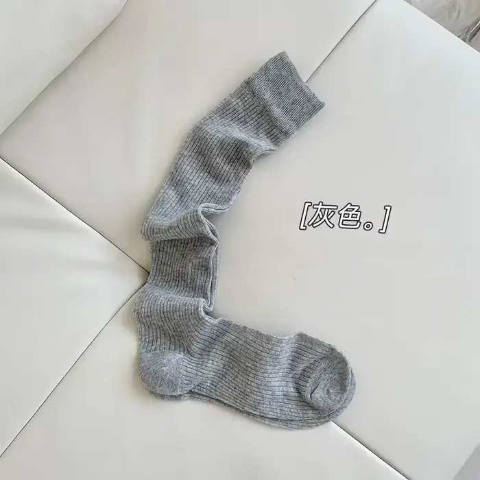 Femmes fines longues chaussettes botte solide cuisse bas maigre décontracté coton sur genou-haut moe