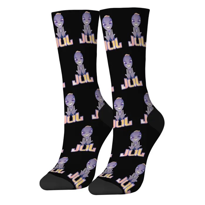 JUL rappeur français chaussettes Harajuku style rétro unisexe nouveauté drôle heureux