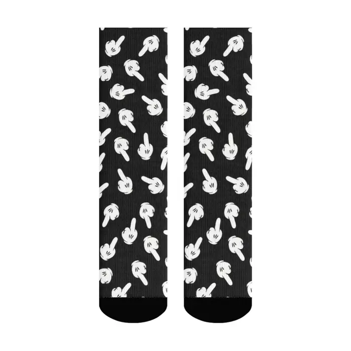 Chaussettes pour hommes imprimées de gestes de main de dessin animé rétro Harajuku-chaussettes décon