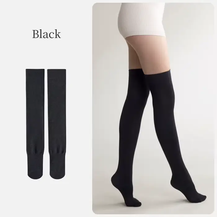 SUJIIN laine mélange cuissardes chaussettes femmes 2025 bas d'hiver décontracté tricoté chaud Haraju