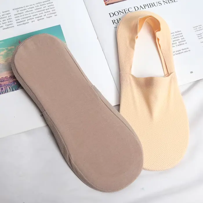 3 paires/ensemble de chaussettes courtes invisibles en silicone antidérapantes pour hommes
