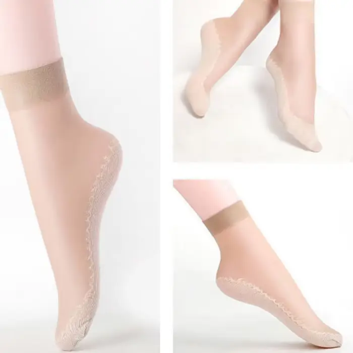 Chaussettes souples en velours pour femme