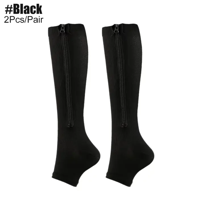 Chaussettes de compression à fermeture éclair pour femmes et hommes, 1 paire de chaussettes de compr