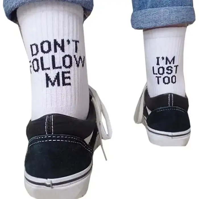 Mode chaussettes drôles Streetwear femmes Harajuku Meias Femme 2020 chaud heureux lettre décontracté