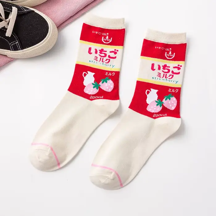 Chaussettes Kawaii en coton pour femmes, style japonais et coréen, streetwear, hip hop, dessin animé