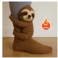    Chaussettes de sol en forme d'animal mignon tricoté en 3D, nouveauté amusante, chaussettes chaud