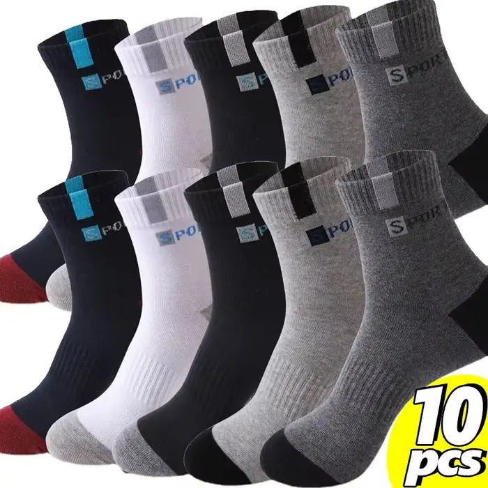 Chaussette en coton pour hommes Sport respirant doux lettre mode baskets haute élastique moyen Tube 