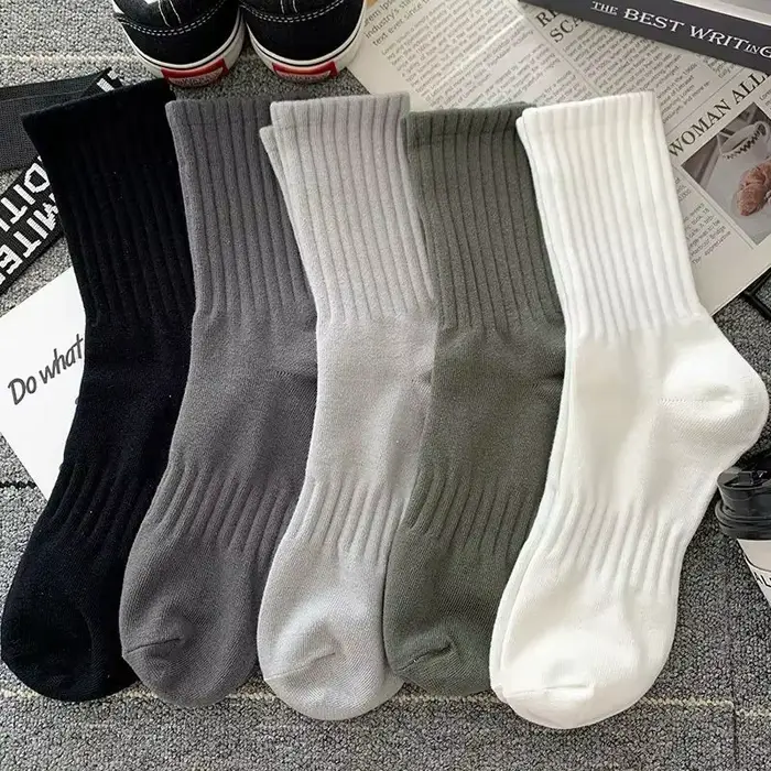 Ensemble de 5 paires de chaussettes chaudes noires et blanches pour hommes