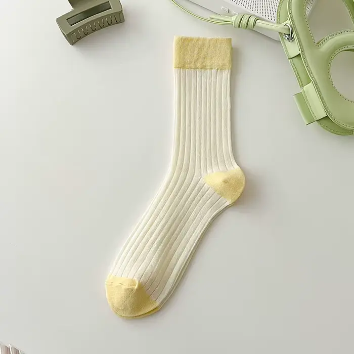 Chaussettes fines respirantes en coton doux pour femme, lot de 1 paire, printemps été