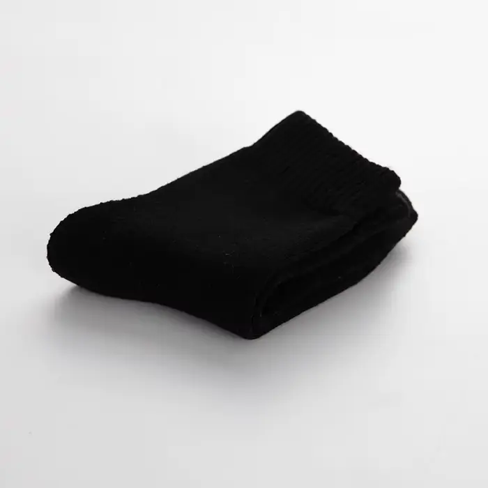 1 paire de chaussettes chaudes d'hiver en laine pour femmes, peluche épaisse, couleur unie, noël con
