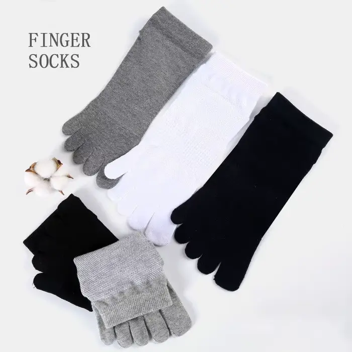 Chaussettes en coton à cinq doigts pour hommes