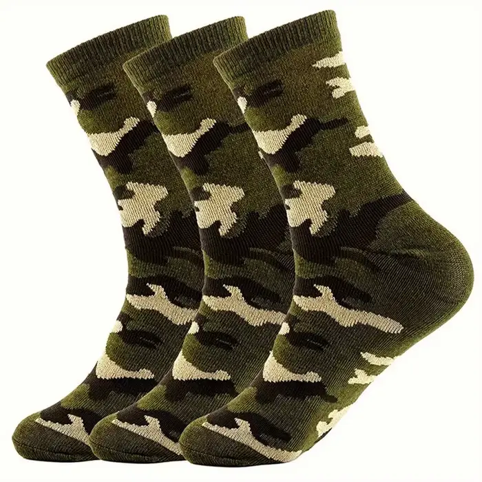 3/12 paires de chaussettes mi-tube camouflage pour hommes, style streetwear tendance, anti-odeur, ab