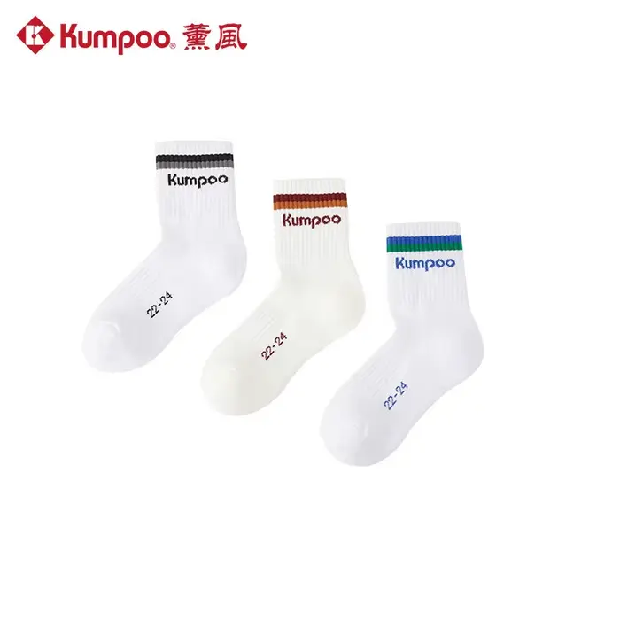 3 paires kumpoo ​ ​ Chaussettes de sport mi-mollet pour tennis et badminton