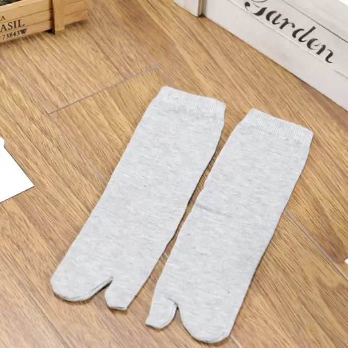 Bambou japonais hommes et femmes été fibre deux doigts chaussettes noir Kimono tongs sandale fendue 