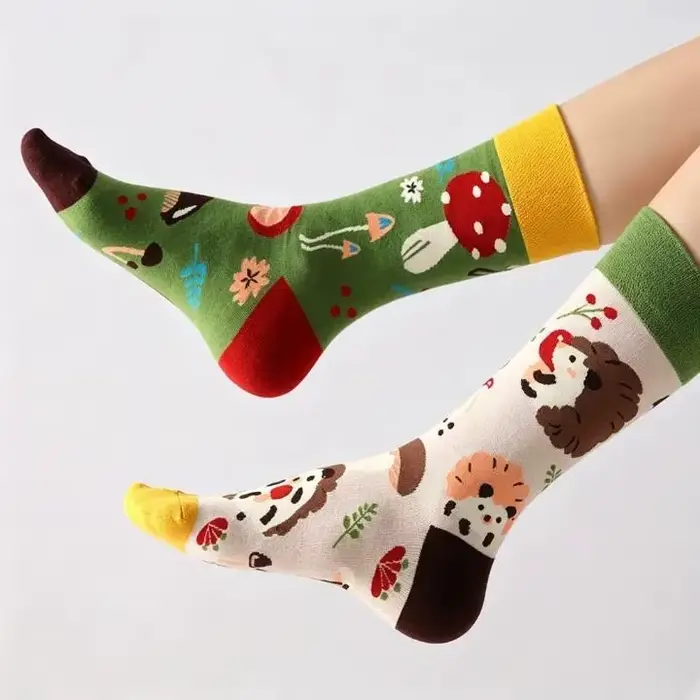 Chaussettes mi-mollet unisexes en coton pour couple