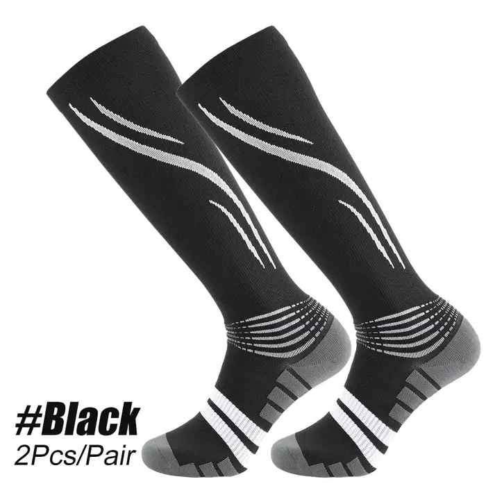 1 paire de chaussettes de sport à haute compression pour hommes et femmes, 20-30 MmHg, hauteur du ge