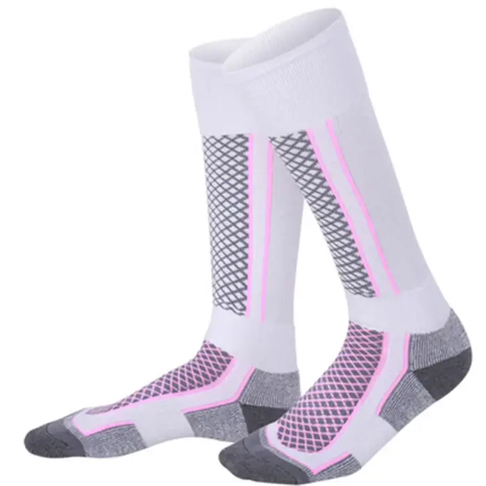 Chaussettes de ski thermiques à compression pour l'hiver, au-dessus du mollet, chaudes, respirantes 