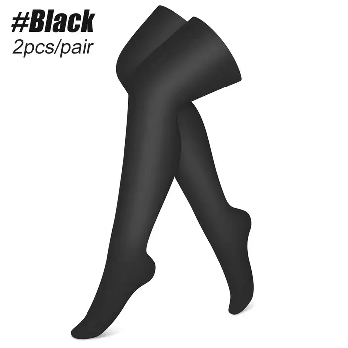 1 paire de chaussettes de compression sportives à hauteur de cuisse pour la course à pied, l'œdème, 