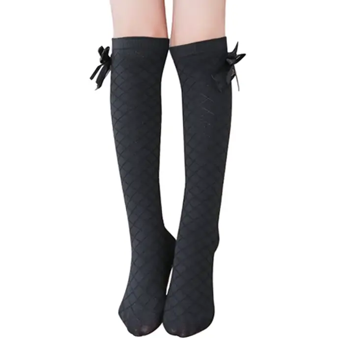 Chaussettes hautes pour filles, pour enfants, Golf, nœud en coton, Long Tube, point, bébé en bas âge