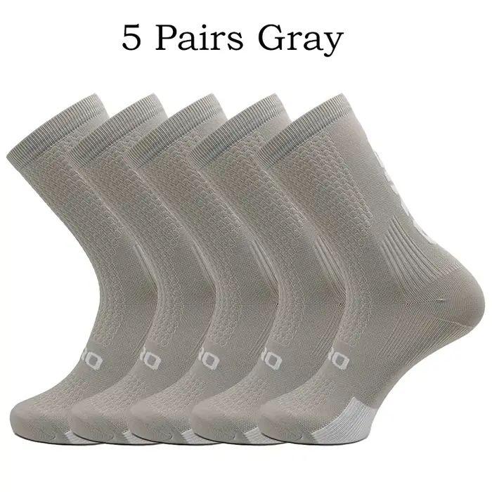 5 paires de chaussettes de cyclisme pour hommes, chaussettes de sport, absorbant la sueur, respirant