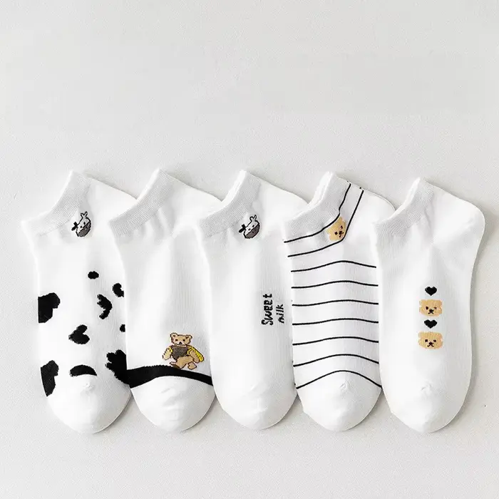 5 paires de chaussettes pour femmes avec vache, mignonnes, uniques, amusantes, confortables, évacuan