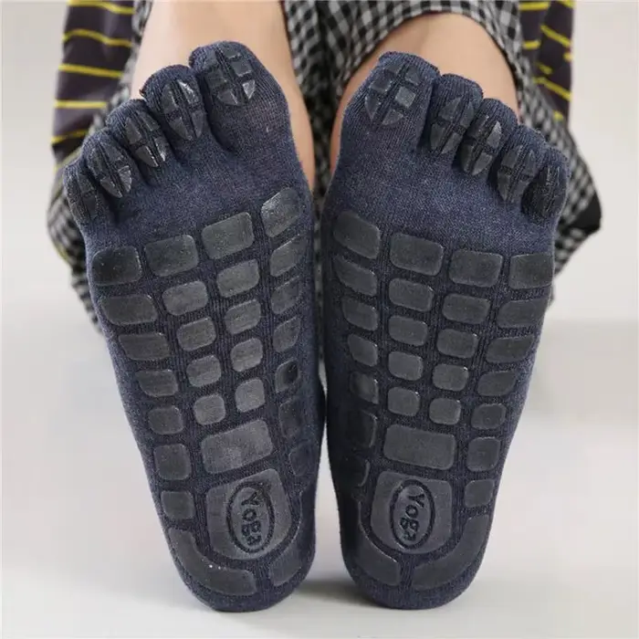 Mode nouveaux hommes hiver épaissi cinq doigts chaussettes chaud antidérapant poignée Fitness orteil bas mollet