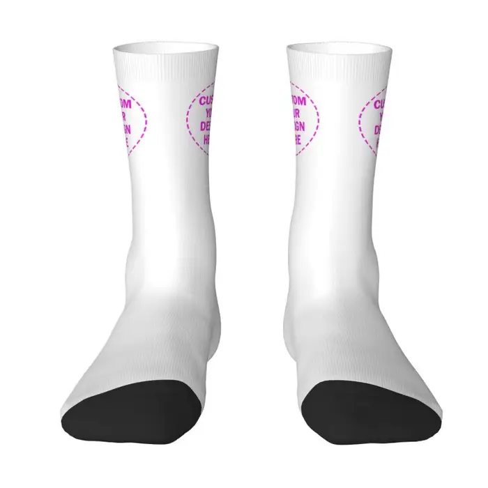 Personnalisez le Logo de la Photo personnalisé texte hommes femmes chaussettes d'équipage unisexe dr