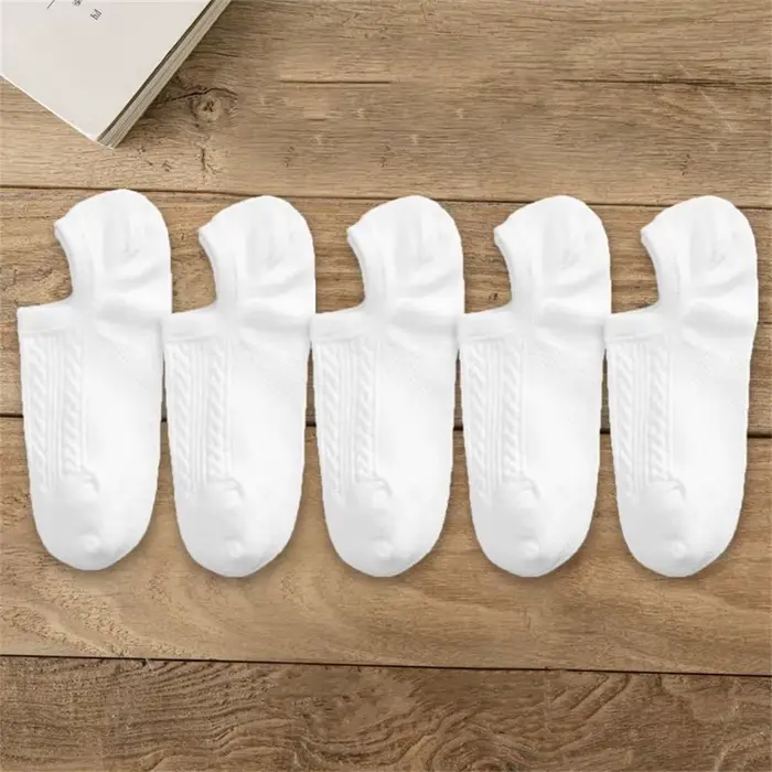 5 paires de chaussettes Tube en coton torsadées pour hommes chaussettes bateau courtes invisibles ét