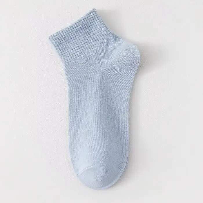 Femmes couleur unie coton cheville chaussettes femme doux tricoté chaussette courte filles absorbant