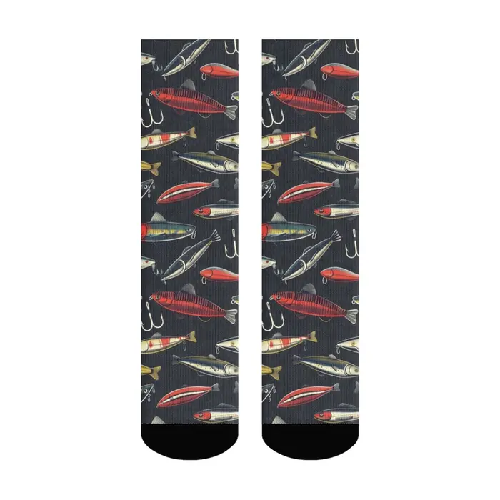 Chaussettes de pêche au leurre pour hommes, nouveauté drôle, rétro, décontractées, à la mode, confor