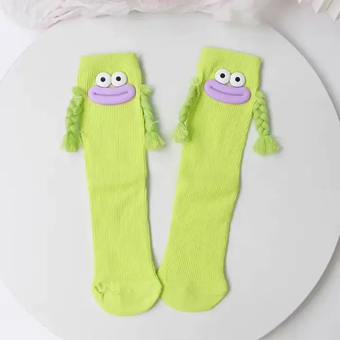 Chaussettes mi-mollet pour filles, nouveauté pour enfants, bonneterie en coton tressé Dopamine, mign