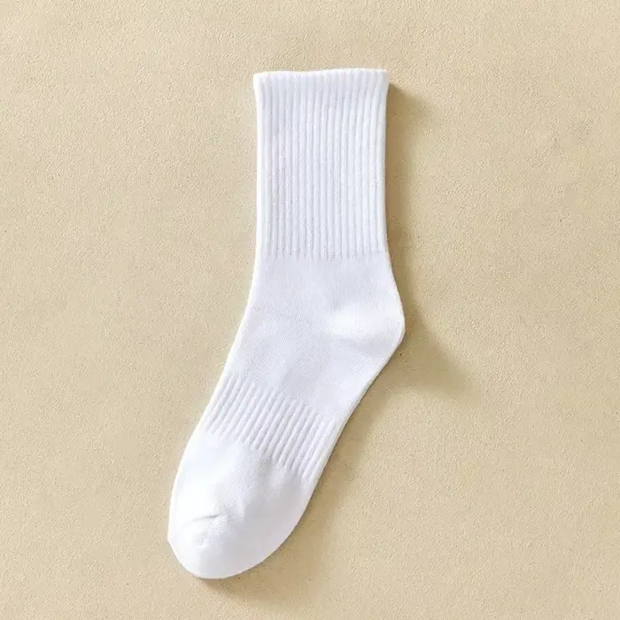 Chaussettes noires et blanches à la mode, chaussettes de sport en coton de haute qualité, chaussette