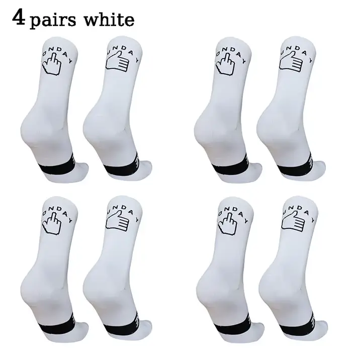 4 paires de chaussettes de cyclisme pour hommes et femmes, chaussettes de sport professionnelles pou