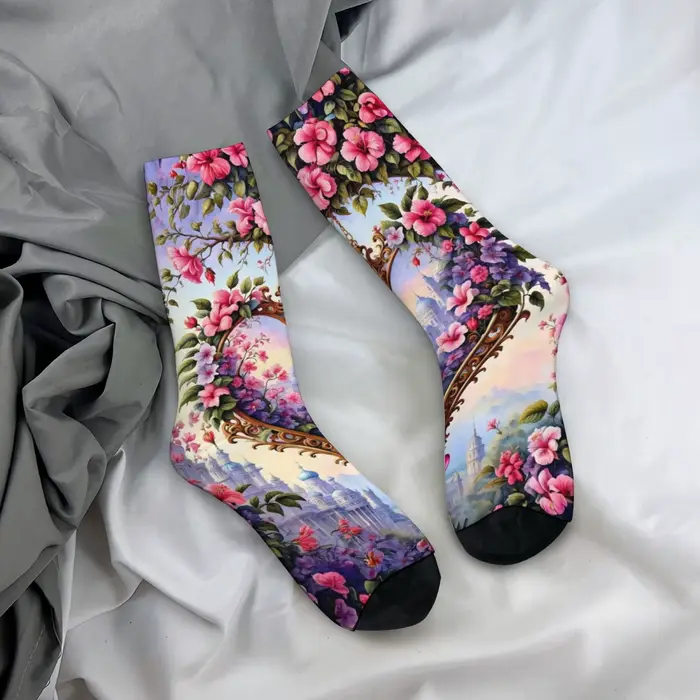 Fantaisie Art Floral chaussettes Style Harajuku décontracté mode hommes