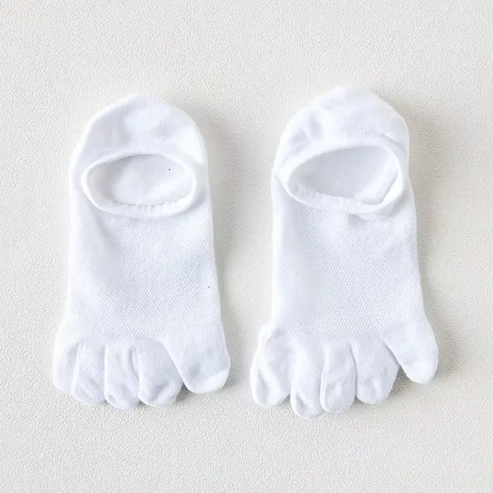 Chaussettes de course ouvertes pour hommes, élastiques, courtes, solides, en coton, absorbant la tra