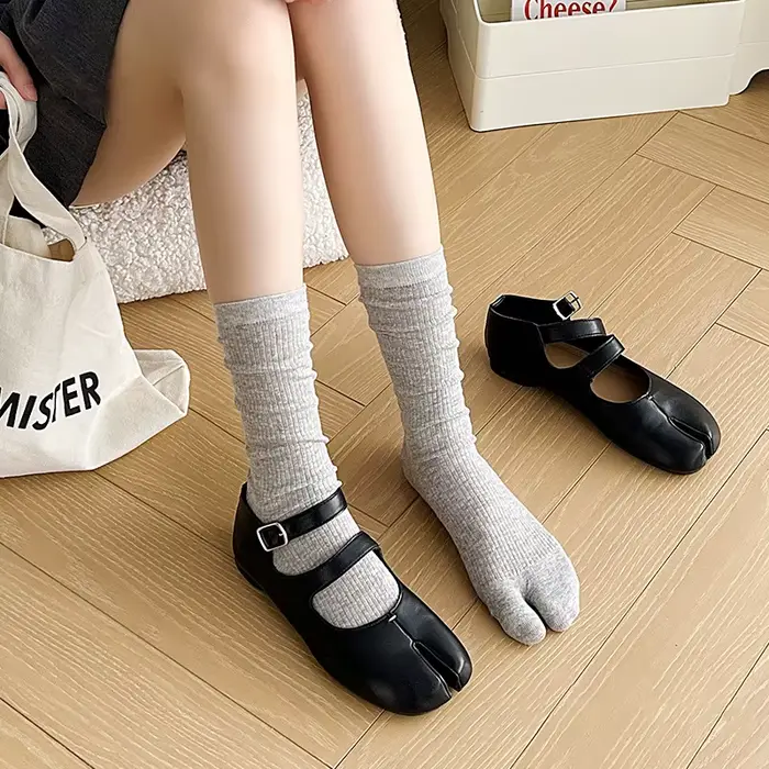 1/3 Paires de chaussettes Tabi en coton japonais pour femmes