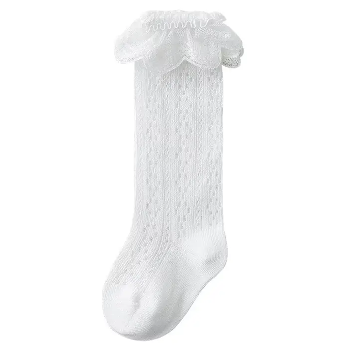 Chaussettes hautes en dentelle pour bébé, chaussettes longues pour filles et garçons, chaussettes en