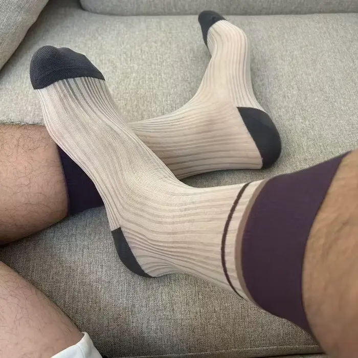 Chaussettes tendance pour hommes 2026 – Rayures lignées style américain