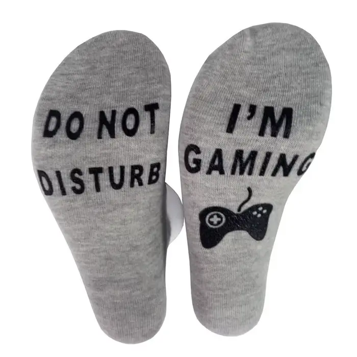 Chaussettes fantaisie unisexes, ne pas déranger, je suis de jeu, chaussettes imprimées avec lettres 