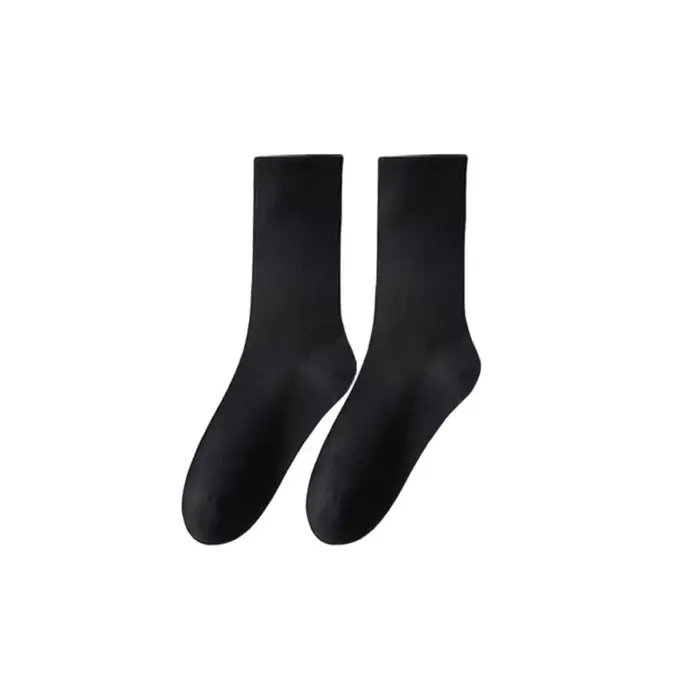 Chaussettes de sport montantes noires et blanches, chaussettes antidérapantes en coton, chaussettes 