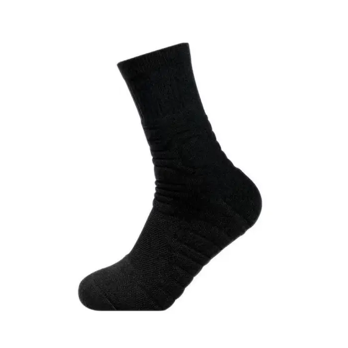 6 paires de chaussettes de basketball blanches et noires, mi-mollet, avec fond en tissu éponge, resp