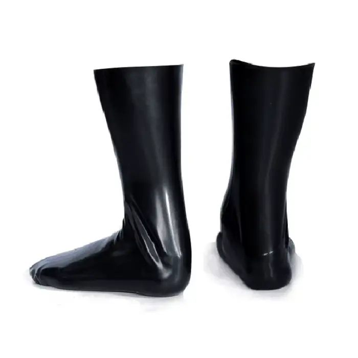 Chaussettes 2D en Latex, bonneterie Sexy aux genoux, uni, Cosplay, sans couture, sans colle, bas une