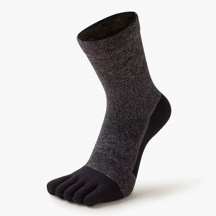 Chaussettes de sport cinq doigts pour homme, 100 % coton, absorbant la transpiration, couleur unie, 