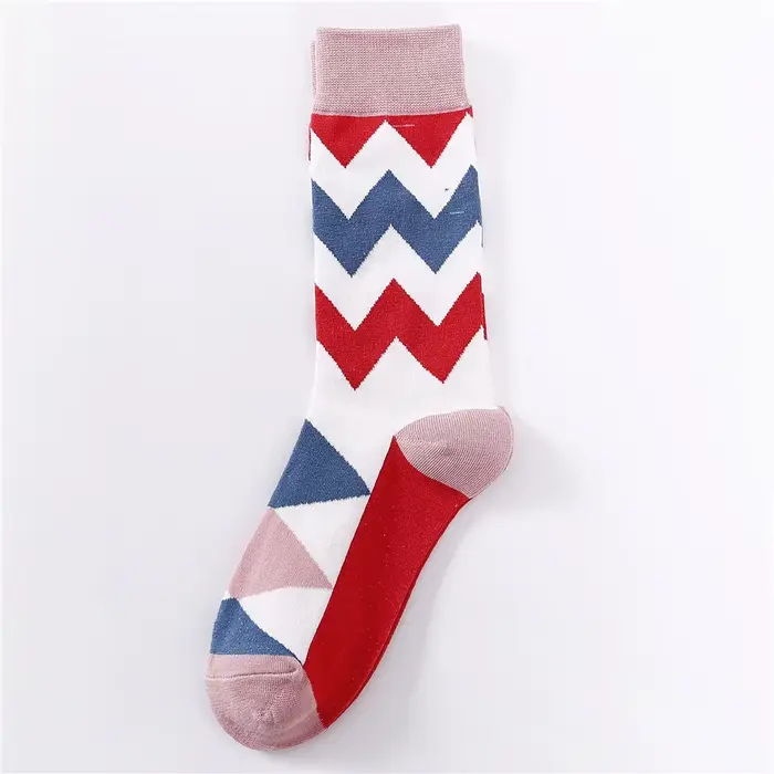 Chaussettes d'affaires pour hommes de style britannique, motif géométrique amusant, feuilles, ondula
