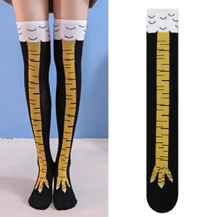 Chaussettes au-dessus du genou pour femmes, cuissardes hautes et longues, nouveauté amusante, chaussettes pattes d'animaux de dessin animé, cadeau créatif pour femmes