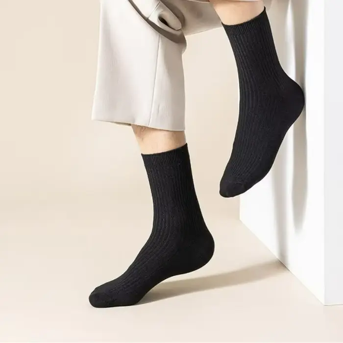 Chaussettes rayées en coton pour hommes