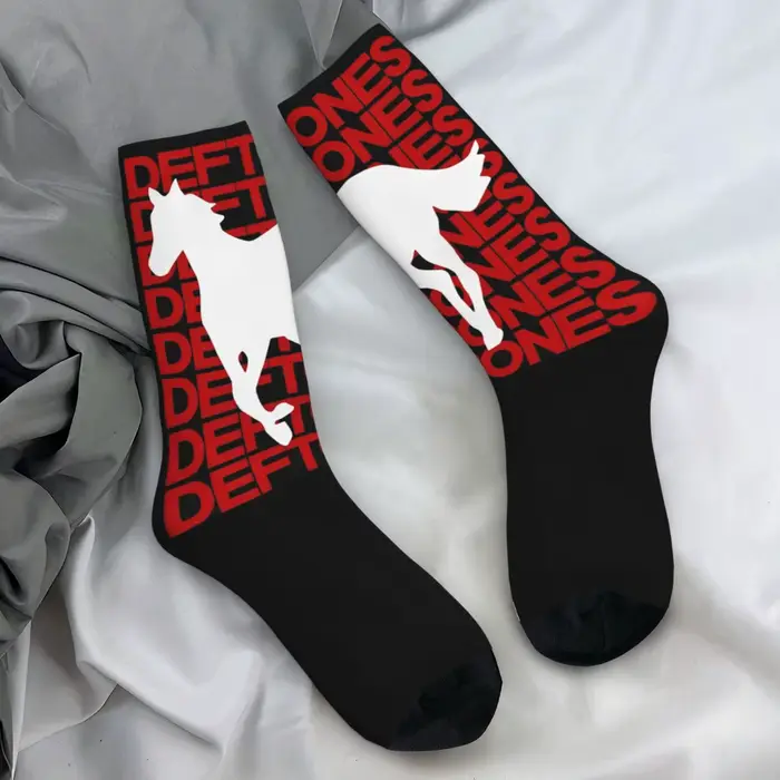Deftones – bas Punk en métal pour hommes, chaussettes moyennes et douces, nouveauté, cyclisme d'auto