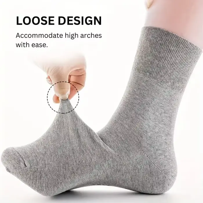 7 paires de chaussettes pour diabétiques et mollets larges pour hommes