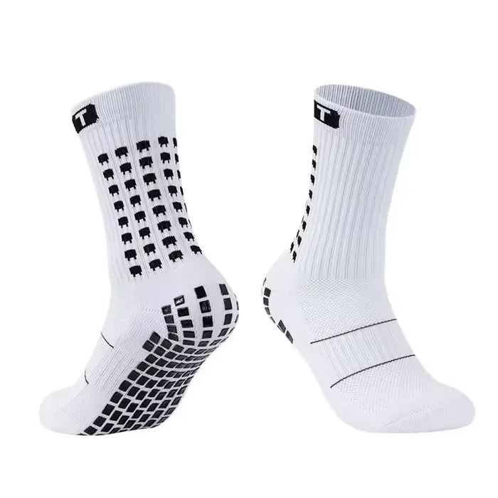 Chaussettes antidérapantes en coton pour hommes et femmes, chaussettes carrées respirantes à ventous